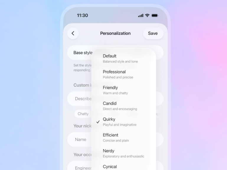 OpenAI發布GPT-5.1系列:ChatGPT更會聊天,可為用戶量身定制 圖片