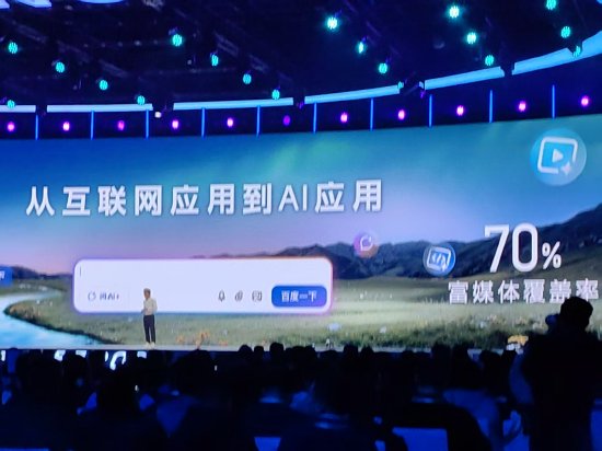 李彥宏:百度全球搜索引擎AI化最激進,富媒體覆蓋率已達70%